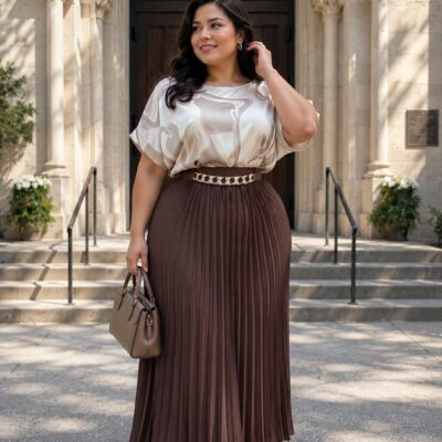 Premium High-Waisted Accordion Pleated Maxi Skirt